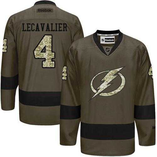 Glued Tampa Bay Lightning #4 Vincent Lecavalier Green Salute to Service NHL Jersey